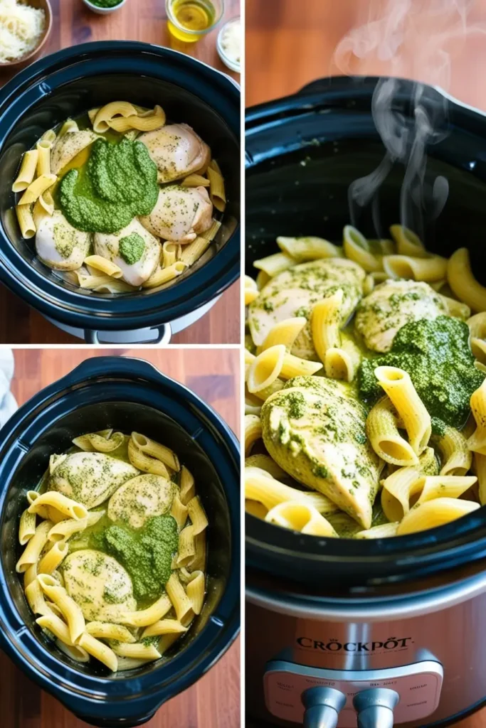 Pesto Chicken Pasta Crockpot: A Family Favorite Made Simple 4 pesto chicken pasta crockpot